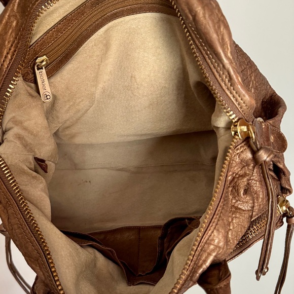 Botkier Bianca Metallic Bronze Leather Satchel Handbag, Antiqued Gold Hardware - Picture 9 of 16